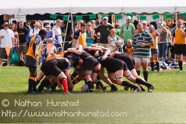 Rugby players at Irish Fest